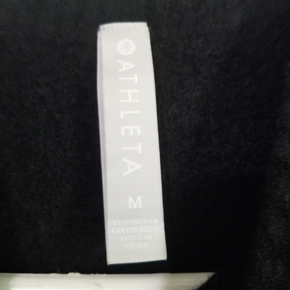 Athleta Black Transit Womens Sz Med Crew Sweater Merino Wool Blend Pullover - Picture 5 of 12